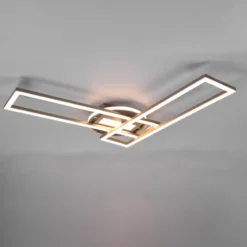 LED-Deckenleuchte Twister, drehbar, Remote, nickel
