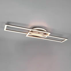 LED-Deckenleuchte Twister, drehbar, Remote, nickel