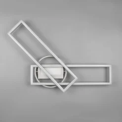 LED-Deckenleuchte Twister, drehbar, Remote, nickel