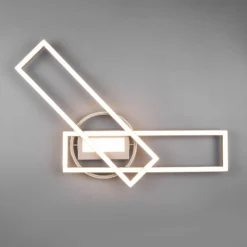 LED-Deckenleuchte Twister, drehbar, Remote, nickel