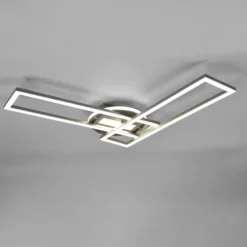 LED-Deckenleuchte Twister, drehbar, Remote, nickel