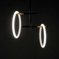 LED-Deckenleuchte Ulaop, zwei Ringe, schwarz