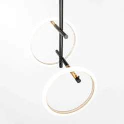 LED-Deckenleuchte Ulaop, zwei Ringe, schwarz