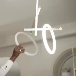 LED-Deckenleuchte Ulaop, zwei Ringe, weiß