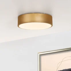 LED-Deckenleuchte Unar, gold matt, Ø 20 cm