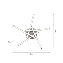 LED-Deckenleuchte Valerie 5-flammig Ø47cm stahl
