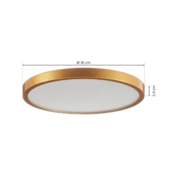 LED-Deckenleuchte Vika, rund, gold matt, Ø 30cm