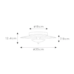 LED-Deckenleuchte Vulcan, schwarz/gold, Ø 35 cm, dimmbar