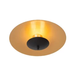 LED-Deckenleuchte Vulcan, schwarz/gold, Ø 35 cm, dimmbar