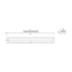 LED-Deckenleuchte Woody, Länge 80 cm, Eiche/schwarz, 3.000 K