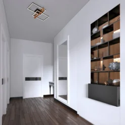 LED-Deckenleuchte 3776015 zweiflammig mit Holz