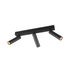 LED-Deckenspot Ambala, 3-fl., schwarz, Metall, CCT, dimmbar