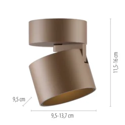LED-Deckenspot PURE Cup, bronzefarben, Ø 9,5 cm, Metall