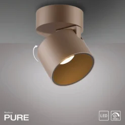 LED-Deckenspot PURE Cup, bronzefarben, Ø 9,5 cm, Metall