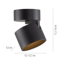 LED-Deckenspot PURE Cup, schwarz, Ø 9,5 cm, Metall
