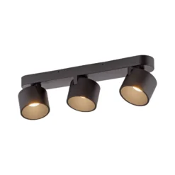 LED-Deckenspot PURE Cup, schwarz, Länge 56 cm, Metall 3-flg.