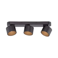 LED-Deckenspot PURE Cup, schwarz, Länge 56 cm, Metall 3-flg.