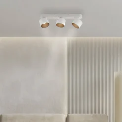 LED-Deckenspot PURE Cup, weiß, Länge 56 cm, Metall, 3-flg.