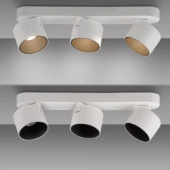 LED-Deckenspot PURE Cup, weiß, Länge 56 cm, Metall, 3-flg.