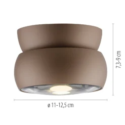 LED-Deckenspot PURE Move, Ø 12 cm, bronzefarben, Metall/Glas