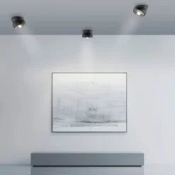 LED-Deckenspot PURE Move, schwarz, Ø 12 cm, Metall/Glas
