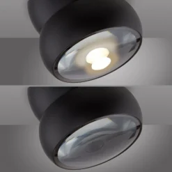 LED-Deckenspot PURE Move, schwarz, Ø 12 cm, Metall/Glas
