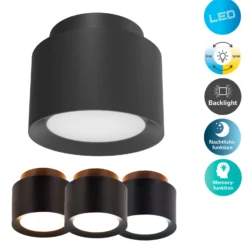 LED-Deckenspot Trimes, Ø 11,5 cm, schwarz, CCT, step-dim