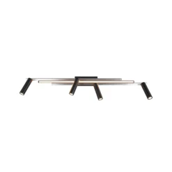 LED-Deckenspot Zeno, 4 Spots., alu gebürstet/schwarz, Metall
