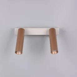 LED-Deckenstrahler Ambala, Länge 26 cm, grau/braun, 2-flg.