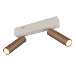 LED-Deckenstrahler Ambala, Länge 26 cm, grau/braun, 2-flg.