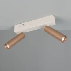 LED-Deckenstrahler Ambala, Länge 26 cm, grau/braun, 2-flg.