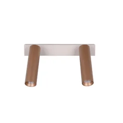 LED-Deckenstrahler Ambala, Länge 26 cm, grau/braun, 2-flg.