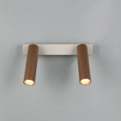 LED-Deckenstrahler Ambala, Länge 26 cm, grau/braun, 2-flg.