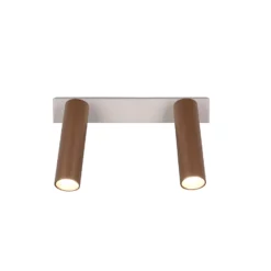LED-Deckenstrahler Ambala, Länge 26 cm, grau/braun, 2-flg.