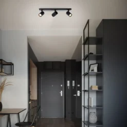 LED-Deckenstrahler Marty, Länge 53 cm, sandschwarz, 3-flg.