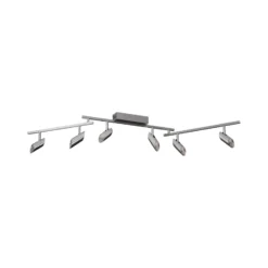 LED-Deckenstrahler Risell, Länge 142 cm, aluminiumfarben