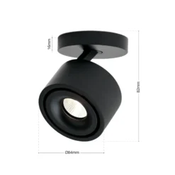 LED-Deckenstrahler Specter, schwarz, Ø 8,4 cm, Aluminium