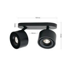 LED-Deckenstrahler Specter, schwarz, Länge 19,4 cm, Alu
