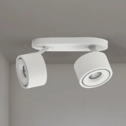 LED-Deckenstrahler Specter, weiß, Länge 19,4 cm, Alu, 2-flg.