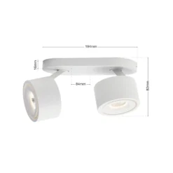 LED-Deckenstrahler Specter, weiß, Länge 19,4 cm, Alu, 2-flg.