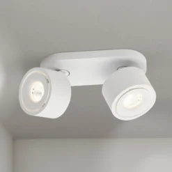 LED-Deckenstrahler Specter, weiß, Länge 19,4 cm, Alu, 2-flg.
