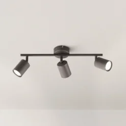LED-Deckenstrahler Vano schwarz, dreiflammig lang