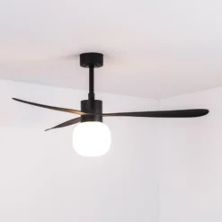 LED-Deckenventilator Amelia Ball L, schwarz, DC, leise