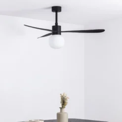 LED-Deckenventilator Amelia Ball L, schwarz, DC, leise