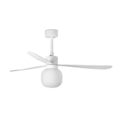 LED-Deckenventilator Amelia Ball L, weiß, DC, leise, 132 cm