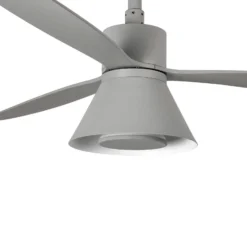 LED-Deckenventilator Amelia Cone L, grau, DC, leise, 132 cm