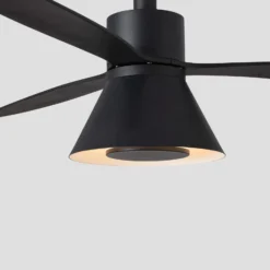 LED-Deckenventilator Amelia Cone L, schwarz, leise, 132 cm