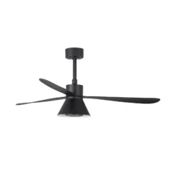 LED-Deckenventilator Amelia Cone L, schwarz, leise, 132 cm