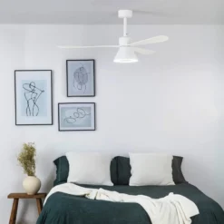 LED-Deckenventilator Amelia Cone L, weiß, DC, leise, 132 cm