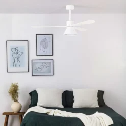 LED-Deckenventilator Amelia Cone L, weiß, DC, leise, 132 cm